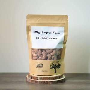 Wholesale Premium Cashew <b>Nuts</b> 200g Buttery Salty with Kraft Zipper Packaging Vietnam Customizable Grade Organic Roasted - Product Image 3
