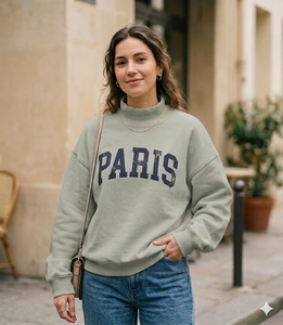 Haut à col montant ample et confortable pour femme – Chaud, douillet, coupe décontractée, style ample, élégant pour le quotidien, vêtement tendance - Product Image 1