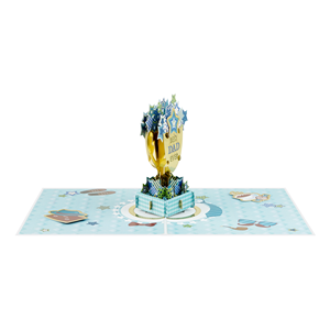 Carte de vœux 3D pop-up personnalisée OEM pour la fête des pères, artisanat en papier fait main pour la promotion - Product Image 1