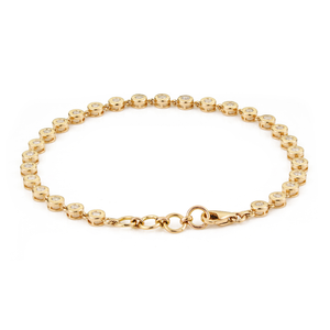 Elegant New Design Bezel <b>Set</b> Round Diamond Bubble Stackable Bracelet Minimalist Everyday Wear 14K Solid Yellow <b>Gold</b> Jewelry - Product Image 5