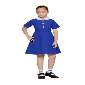 새로운 제품 프로모션 학교 유니폼 소녀 칼라 목 Frock 섬유 학교 유니폼