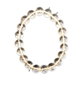Beautiful Colorless Crystal Smooth Round Beads Handmade 6" Long <b>Bracelet</b> Wholesale Natural Clear Quartz Gemstone - Product Image 1
