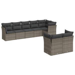 Conjunto de Sofás de Jardín de Ratán PE Gris y Acero con Recubrimiento en Polvo, Colección de Muebles Elegantes para Exteriores - Product Image 2