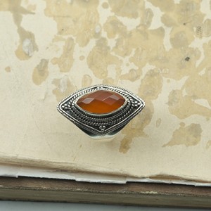 Vintage Boho Carnelian Gemstone <b>Ring</b> pure 925 Sterling <b>Silver</b> Rose Gold Yellow Gold Plated Handmade <b>Statement</b> Jewelry Women Men - Product Image 4