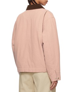 Chaqueta de Trabajo Personalizada de Lona Gruesa Color Rosa Oscuro, Chaqueta Bomber Casual Estilo Detroit para Mujer, Chaqueta de Trabajo Personalizada - Product Image 3