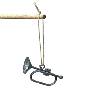 Decoración del hogar Metal Navidad usado colgante trompeta superventas alta calidad rústico Navidad decoración ornamento - Product Image 1