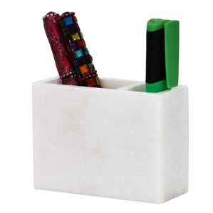 Customised office & School Desk Organizer <b>White</b> marble <b>Pen</b> Pencil Stand/Holder High Quality natural Crafts In Wholesale - Product Image 1