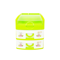 Organisateur de bureau multifonctionnel moderne en plastique à trois niveaux, tiroirs empilables, design durable, pour salon et maison