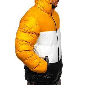 แจ็กเก็ตขนเป็ดสำหรับผู้ชาย, แจ็กเก็ตมีฮู้ดปกบางไม่มีลายสำหรับฤดูหนาวสไตล์แฟชั่นขนาดพิเศษ - Product Image 4