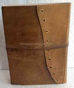 Antique Leather Journal with Tie Closure | <b>Blank</b> <b>Notebook</b> | Gift for Him Her | Handcrafted Sketchbook - Product Image 3