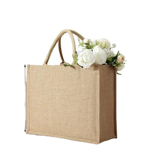 Wholesale Custom Printing Logo Natural Gunny Eco Friendly Jute Tote <b>Bag</b> Recycle <b>Foldable</b> Jute Shopping <b>Bag</b> - Product Image 4