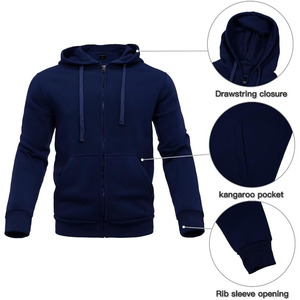 Ensemble de survêtement moderne pour homme, tendance, en mélange de coton respirant, coupe ajustée, veste à capuche zippée, pantalon de jogging, vêtements de sport décontractés et en solde - Product Image 3