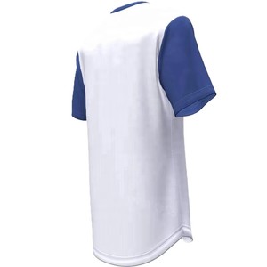 Camiseta Casual de Manga Raglán Blanca y Azul para Hombre, Corte Holgado, Cuello Redondo, Tejido de Punto, Color Sólido - Product Image 5