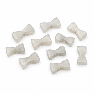 Natural Gray Polished Moonstone Bowtie Beads Bowknot Spacer Handmade DIY String Caving <b>Rope</b> Loose Beads for <b>Bracelet</b> - Product Image 1