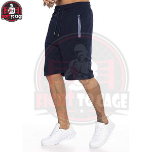 Fully Customized Made Dark Blue Color <b>Machine</b> Washable New Arrival Jogging Bottoms Comfortable Cotton Elastic Waist Men's Shorts - Product Image 3