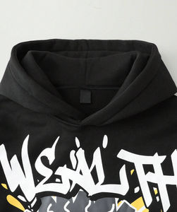 Conjunto de Sudadera con Capucha y Pantalones Deportivos para Hombre, Diseño de Letras y Estrellas Personalizadas, Impresión DTF, Bloques de Color, Cordón Ajustable, 100% Algodón, Estilo Urbano, Tendencia - Product Image 3