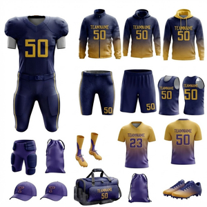 Gestalten Sie Ihr eigenes Logo-Teamwear American Football Kit: Atmungsaktives, leichtes, umweltfreundliches Polyester American Football Uniform Set - Product Image 3