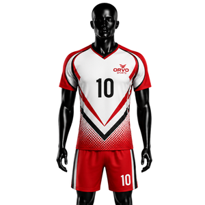 Ensemble de vêtements de sport de volley-ball personnalisés |   Maillot et short d'équipe par sublimation |   Tenues de volley-ball respirantes pour hommes, femmes et équipes de jeunes - Product Image 1