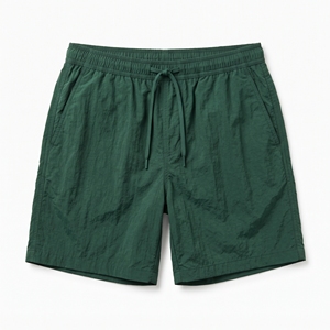 Men's Summer Crinkle Nylon Drawstring Mid Solid Sporty Eco-Friendly <b>Shorts</b> Lightweight Textured Casual OEM ODM Wholesale Factory - Product Image 4