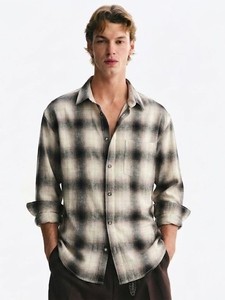 Camisa Casual de Algodón a Cuadros de Doble Botonadura para Hombre Enovate, Manga Larga, Cuello Clásico, Transpirable, para Verano - Product Image 2