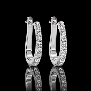 Pendientes Huggie de Oro Sólido de 14K con Diamante Cultivado en Laboratorio de Corte Brillante de 0.50 CT, 15mm, Oro Blanco/Amarillo/Rosa, Cierre de Poste Articulado, Finos - Product Image 6