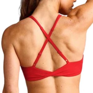 Women's Comfortable Sports <b>Bra</b> With <b>Wide</b> Shoulder <b>Straps</b> V Neck Design Stretch Fabric Athletic Crop Top For Running Fitness - Product Image 4