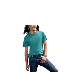 T-shirt en coton de haute qualité surdimensionné uni O cou T-shirts pour hommes impression personnalisée logo T-shirt pour hommes conception de couleur personnalisée - Product Image 3