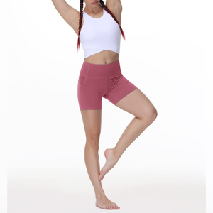 ชุดโยคะขาสั้นพร้อมผ้าสไปเด็กซ์ยืดหยุ่นสำหรับผู้หญิง - Product Image 6