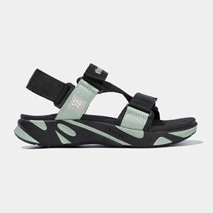 Sandalias con entresuela negra y verde oliva, diseño de tiras cruzadas serigrafiadas - Product Image 3