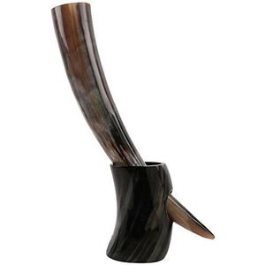 Cuerno para Beber Hecho a Mano de Alta Calidad, Pulido y Duradero, con Soporte, 100% Cuerno Natural, Cuerno Vikingo Medieval de Vaca de la India - Product Image 2