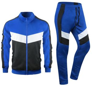 Ensemble de survêtement pour homme, couleur bleue, coupe classique, veste à capuche et pantalon assorti, style sportif, tissu en molleton respirant - Product Image 5