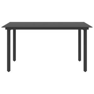 Mesa de Jardín Resistente de Tamaño Mediano en Acero con Recubrimiento en Polvo Negro y Cubierta de Vidrio - Product Image 2