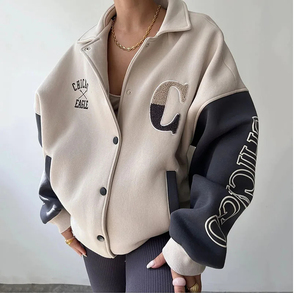 Chaqueta de Béisbol Varsity de Alta Calidad para Hombre y Mujer, Estilo Letterman, Holgada, de Piel de Oveja y Algodón, Resistente al Viento - Product Image 3