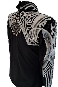 Chaqueta Western Custom Rodeo Queen Showmanship Base negra con blanco - Product Image 2