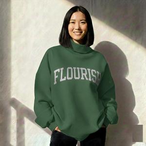 Sudadera Oversize de Cuello Alto para Mujer con Estampado Gráfico Embrace, Casual, Manga Larga, Invierno, Estilo Urbano - Product Image 5