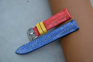 สายนาฬิกาหนังแท้ทำมือหลากสี20มม./18มม. ปรับแต่งโลโก้ได้ตามต้องการ - Product Image 3