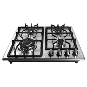 Table de cuisson à gaz encastrable en acier inoxydable à 4 brûleurs avec allumage électronique pour appareils de cuisine - Product Image 1