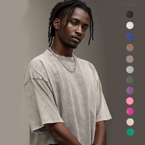 เสื้อยืดผู้ชาย OEM ผ้าฝ้าย 100% ทรงหลวมทันสมัย ดีไซน์ไหล่ตกแบบโอเวอร์ไซส์ เสื้อยืดคอกลมสำหรับผู้ชาย ปี 2026 - Product Image 3