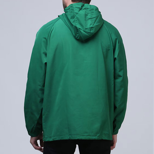 เสื้อแจ็คเก็ตกันลมมีฮู้ดสีเขียวสำหรับผู้ชาย เสื้อคลุมลำลองสำหรับฤดูใบไม้ผลิ ทรงพอดีตัว ผลิตจากโพลีเอสเตอร์ สีพื้น - Product Image 4