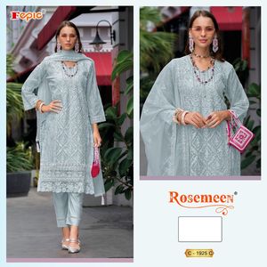 Qunoot placard hiver élégance redéfinie Organza brodé Shalwar Kameez lourd fond Santoon terne chaleur intérieure grâce formelle - Product Image 4