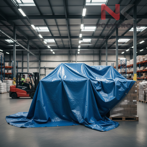 Bâche en polyéthylène double couche pour la protection contre les intempéries et les applications de stockage à long terme, couverture de sol et toiture temporaire - Product Image 1