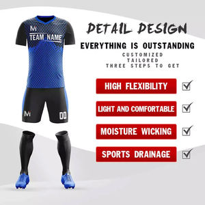 Tenue d'équipe de football professionnelle personnalisée, uniforme de football imprimé par transfert thermique, 100% polyester respirant, séchage rapide, sport - Product Image 2