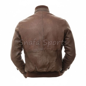 Veste en cuir décontractée pour hommes, logo personnalisé, couleur unie, haute qualité, grandes tailles, en vente - Product Image 2