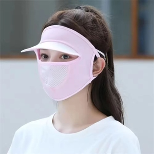 ผ้าคลุมหน้ากันแดดสำหรับผู้หญิง ผ้าไหมน้ำแข็งสำหรับฤดูร้อน ป้องกันรังสียูวี ระบายอากาศได้ดี เย็นสบาย เหมาะสำหรับขี่จักรยานกลางแจ้ง - Product Image 4