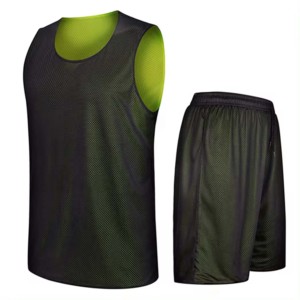 Unisex Black Mesh Sleeveless Vest Set Elastic Waist Shorts Breathable Moisture-Wicking Anti-Bacterial Athletic Wear for Adults - Product Image 1