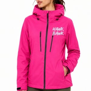 Chaqueta softshell ligera con capucha y cremallera completa para mujer, ropa ligera para exteriores, corte regular, mangas largas, ajuste cómodo - Product Image 1