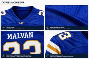 Jersey de Fútbol Americano Personalizado para Mujer, Talla Grande, Manga Corta, Uniforme de Equipo, Impreso, 100% Poliéster, Secado Rápido, Patrón de Letras - Product Image 3
