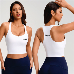Débardeur de course haute intensité pour femme, couleur unie, séchage rapide, vêtement de fitness et de yoga respirant, push-up, en coton 100% crocheté - Product Image 4