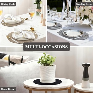 Eco Friendly Oval Woven Placemats Set of 6 Boho Style Dining Table <b>Mats</b> for Home Kitchen Decor Available At Good Price - Product Image 6