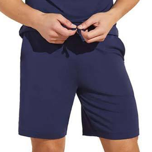 Men's Navy Solid Crew Neck T-Shirt <b>Set</b> <b>Knitted</b> 100% Cotton Breathable Casual Summer Shorts Outfit Harry Johnson Production - Product Image 5